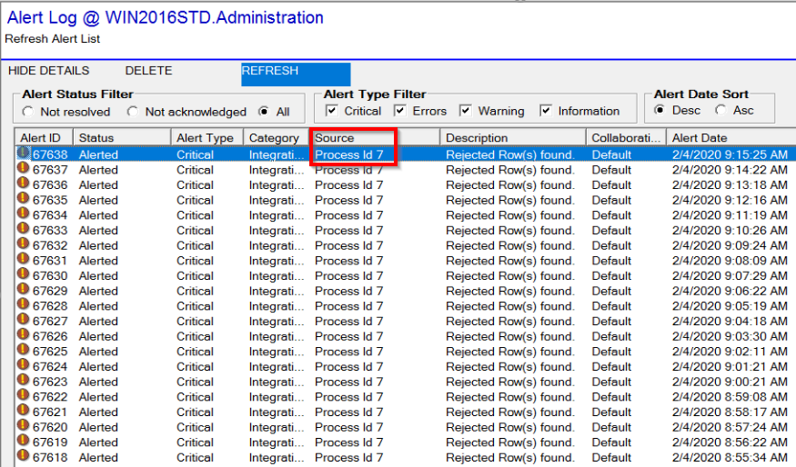 Oracle alert log очистить